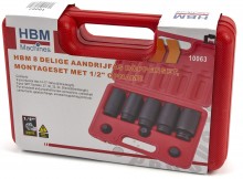 HBM 8-delige Aandrijfas Doppenset Montageset met 1/2 inch Opname