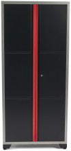 HBM Deluxe dubbele professionele gereedschapskast zwart 91,5 x 57 x 205 cm, 4 planken, gepoedercoat
