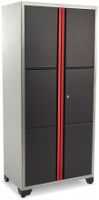HBM Deluxe dubbele professionele gereedschapskast zwart 91,5 x 57 x 205 cm, 4 planken, gepoedercoat

