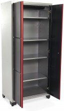 HBM Deluxe dubbele professionele gereedschapskast zwart 91,5 x 57 x 205 cm, 4 planken, gepoedercoat
