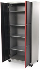 HBM Deluxe dubbele professionele gereedschapskast zwart 91,5 x 57 x 205 cm, 4 planken, gepoedercoat

