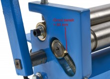 HBM Plaatwals voor bankschroef Model 2 - 2,5 x 300 mm, walsrollen 32 mm, max. materiaaldikte 2,5 mm