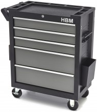 HBM deluxe gereedschapswagen klein, 5 laden, zwart/grijs, slot, 4 wielen, 200 kg
HBM deluxe gereedschapswagen klein, 5 laden, zwart/grijs, slot, 4 wielen, 200 kg