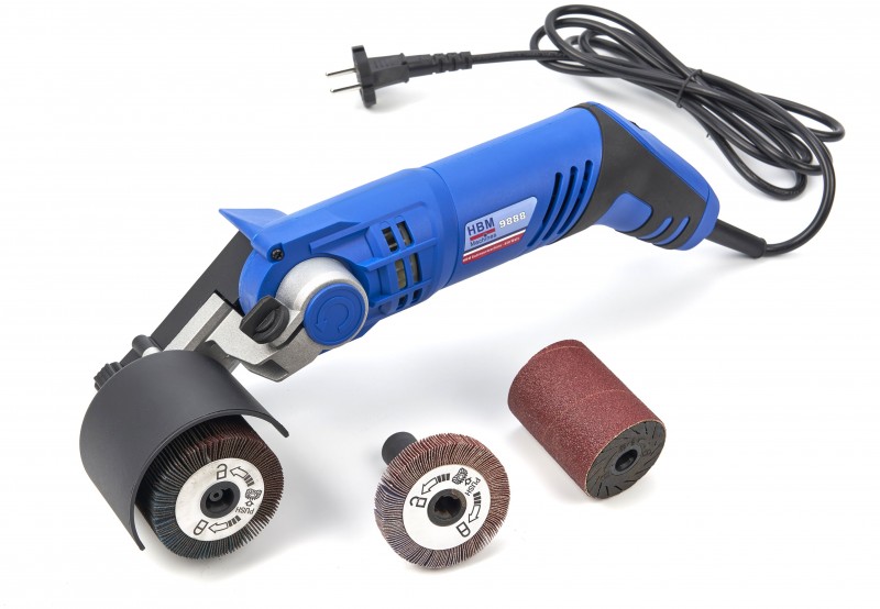 HBM Satineermachine / Borstelmachine 420 W - Kantelbare Kop - Voor Hout, Draagbaar