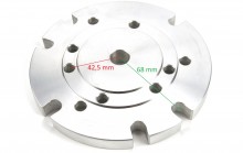 HBM Aluminium Flens 150 mm voor 100 en 125 mm Klauwplaat DIN 6350