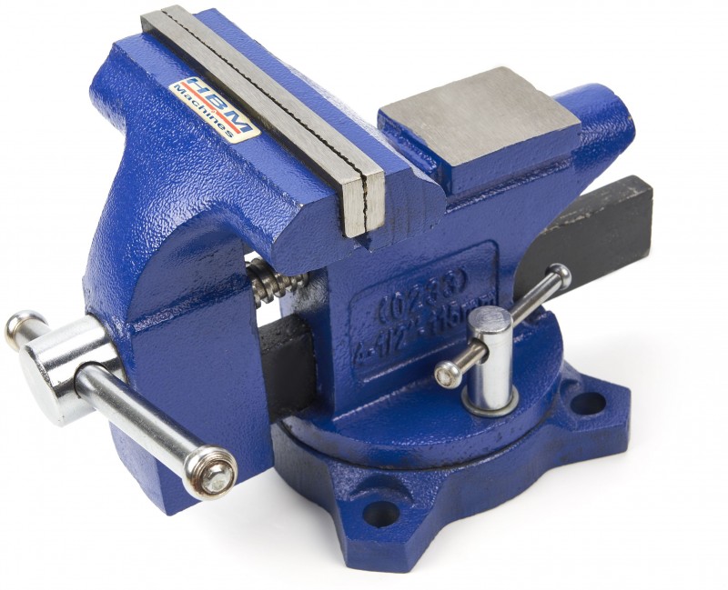 HBM 115 mm Bankschroef met Pijpklem, Breedte 50 mm, Lengte 45 mm, Uitlading 55 mm