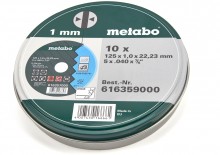 Metabo Doorslijpschijf RVS 10 Stuks 125 x 1 mm in Opbergblik