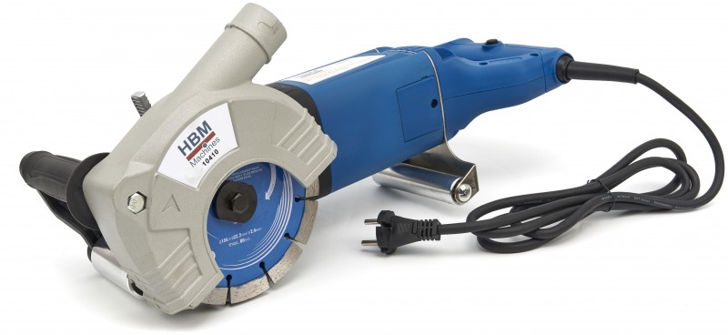 HBM 2400W elektrische muurfrees/sleuvenfrees met 5 diamantschijven, 156 mm, 8-43 mm, voor beton, baksteen en steen