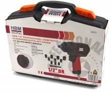 HBM Professionel 1/2 inch Komposit Pneumatisk Slagnøglesæt 800 Nm 0,25 in Luftindtag HBM Professionel 1/2 inch Komposit Pneumatisk Slagnøglesæt 800 Nm 0,25 in Luftindtag