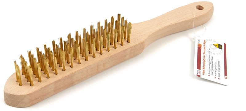 HBM Messingtrådbørste 4 Rækker - 290 mm, 25 mm Børster. HBM Messingtrådbørste 4 Rækker - 290 mm, 25 mm Børster.