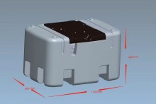 HBM 12 Volt Mobiele Dieseltank 400 Liter Kunststof 40 l/min Polyurethaan 81 x 72 x 113 cm