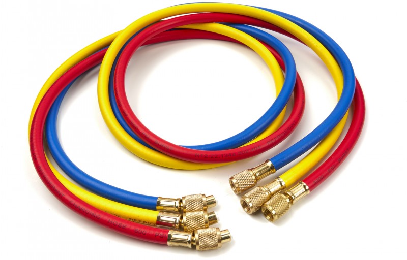 HBM 1-trins vakuumpumpe med 2-vejs manometersæt 60 l/min SAE 1/4 230V