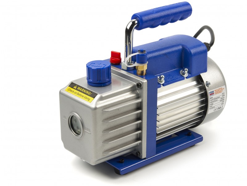 HBM 1-trins vakuumpumpe med 2-vejs manometersæt 60 l/min SAE 1/4 230V