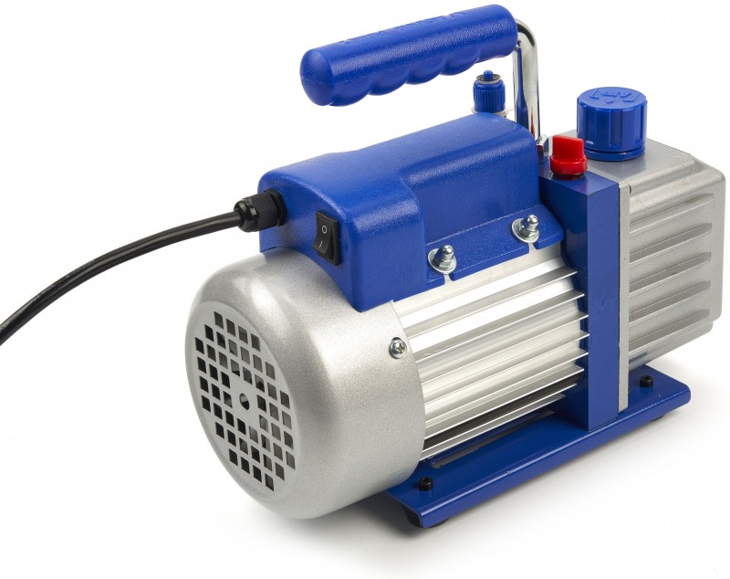 HBM 1-trins vakuumpumpe med 2-vejs manometersæt 60 l/min SAE 1/4 230V
