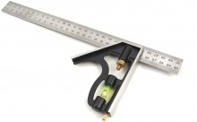 HBM Verstelbare Combinatie Winkelhaak 300 mm met Libel, Millimeter
