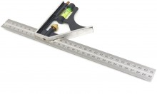HBM Verstelbare Combinatie Winkelhaak 300 mm met Libel, Millimeter
