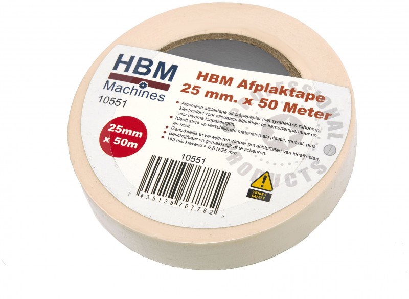 HBM Afplaktape 25 mm x 50 m