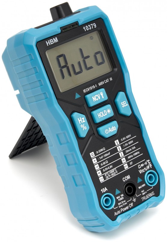 HBM Professionele Digitale Multimeter Model 2 met Kabelvinder en LED Verlichting - Ampère, Voltage, Weerstand, Temperatuur