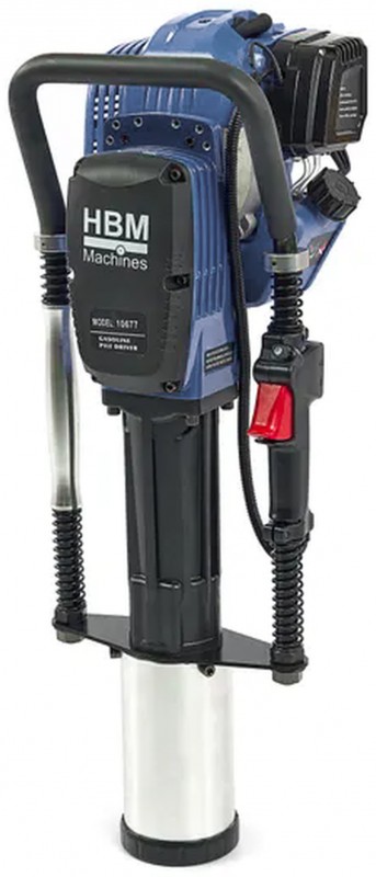 HBM 2-Tak Pælehammer Heimachine 52 cc Benzin 55 J 1.500 W 700-1350 bpm.