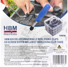 HBM Universelle Beklædningsclips og Screw Rivets 620 Dele Inklusiv Beklædningsclipstang