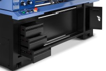 HBM metaaldraaibank 360 x 1000 DRO 230 V met koelinstallatie en verlichting