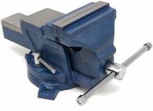 HBM Profi Bankschroef 125 mm met Draaibaar Onderstel, Maximale Opening 110 mm, Hoogte 145 mm