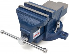 HBM Profi Bankschroef 125 mm met Draaibaar Onderstel, Maximale Opening 110 mm, Hoogte 145 mm