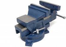 HBM Profi Bankschroef 125 mm met Draaibaar Onderstel, Maximale Opening 110 mm, Hoogte 145 mm