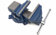 HBM Profi Bankschroef 125 mm met Draaibaar Onderstel, Maximale Opening 110 mm, Hoogte 145 mm