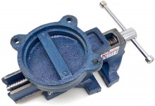 HBM Profi Bankschroef 125 mm met Draaibaar Onderstel, Maximale Opening 110 mm, Hoogte 145 mm