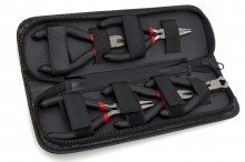 HBM 5-delige tangenset in etui | combinatietang, langbektang, naaldneustang recht en schuin, zijkniptang