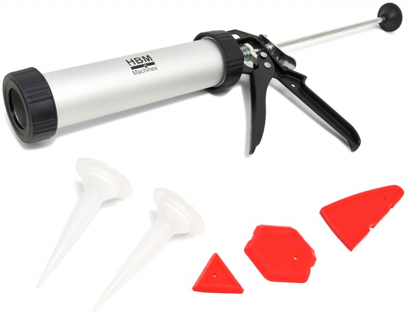 HBM 6-delige professionele aluminium kitspuit set van aluminium, staal en nylon versterkte glasvezel