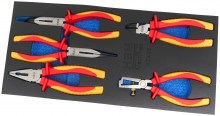 HBM 5-delt professionelle VDE tangsæt - kombinationstang, sidebidetang, spidstang og wireafisoleringstang med inlay.