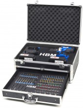 HBM 20V 2.0Ah batteriboremaskine 55 Nm med 100-delt tilbehørssæt, 2 batterier, oplader og kuffert.