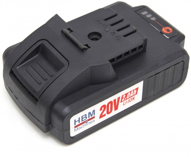 HBM 20V 2.0Ah batteriboremaskine 55 Nm med 100-delt tilbehørssæt, 2 batterier, oplader og kuffert.