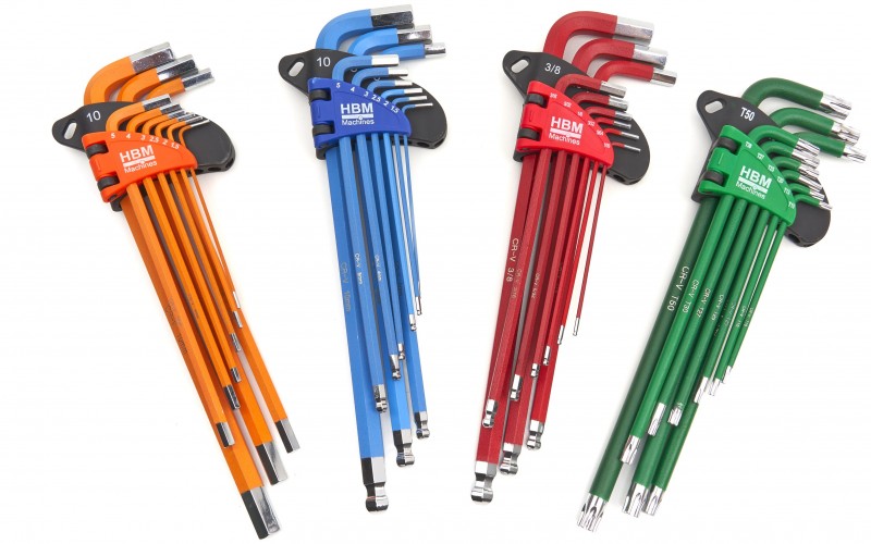 HBM 36-delt professionelt unbrakonøglesæt mm, inch og Torx.