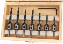 HBM 8-delige Houtborenset met Verzinkboren Model 1