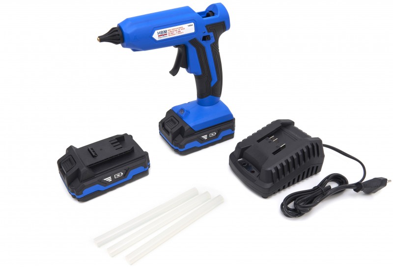 HBM Professioneel Lijmpistool op Accu 20 Volt - 2,0AH inclusief 2 Accu's 