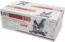 HBM 305 mm radiaalzaag afkortzaag trekzaag met laser 2000 W 240 V 40T 45° 7000 O/min