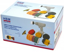 HBM 16-delige schoonmaak-, polijst- en schuurset voor boormachine, 50 mm, nylon en polypropeen