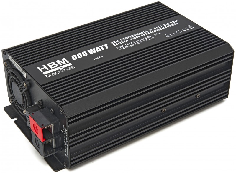 HBM Professionele Zuivere Sinus Spanningsomvormer 12V naar 230V 300W met USB aansluiting