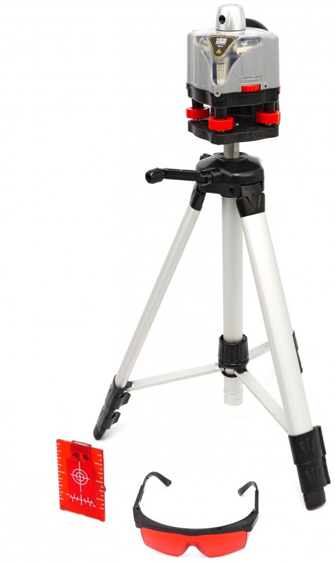 HBM professionele rotatielaserwaterpas met statief - 30 meter - rood laserklasse 2, 635 nm, AA-batterij