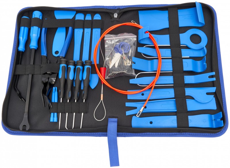 HBM 42-delige autoreparatie-, montage- en demontageset voor deurbekleding, sierlijsten, bekleding, radio en navigatie HBM 42-delige autoreparatie-, montage- en demontageset voor deurbekleding, sierlijsten, bekleding, radio en navigatie