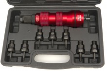 HBM Professionele blindklinkmoertang voor accuboormachine MM en inch maten met opbergkoffer