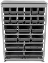 HBM bakkenkast opbergsysteem stelling met 22 opbergbakken 400 x 850 x 1220 mm metaal polypropeen