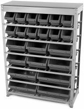 HBM bakkenkast opbergsysteem stelling met 22 opbergbakken 400 x 850 x 1220 mm metaal polypropeen
