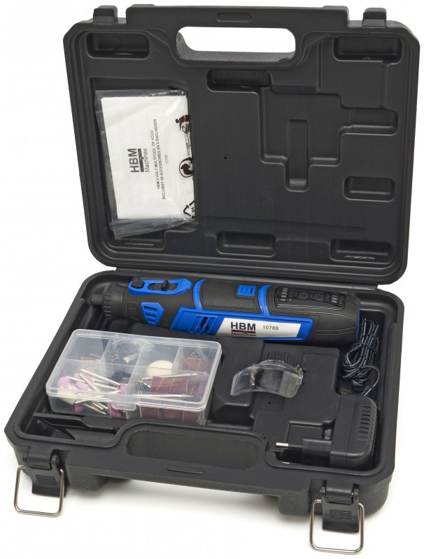 HBM 8V Multitool op Accu met 58 Accessoires en 5 Snelheden
