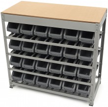 HBM Bakkenkast met 24 Opbergbakken, Metalen Opbergsysteem, Gepoedercoat, Max. 12 kg per plank, 790 x 840 x 400 cm