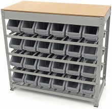 HBM Bakkenkast met 24 Opbergbakken, Metalen Opbergsysteem, Gepoedercoat, Max. 12 kg per plank, 790 x 840 x 400 cm