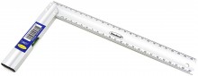 HBM Aluminium Blokhaak 250 mm med vaterpas, vinkellære, cm/mm